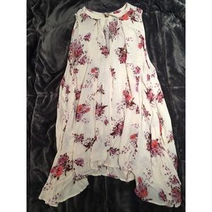 Floral White Tank Top